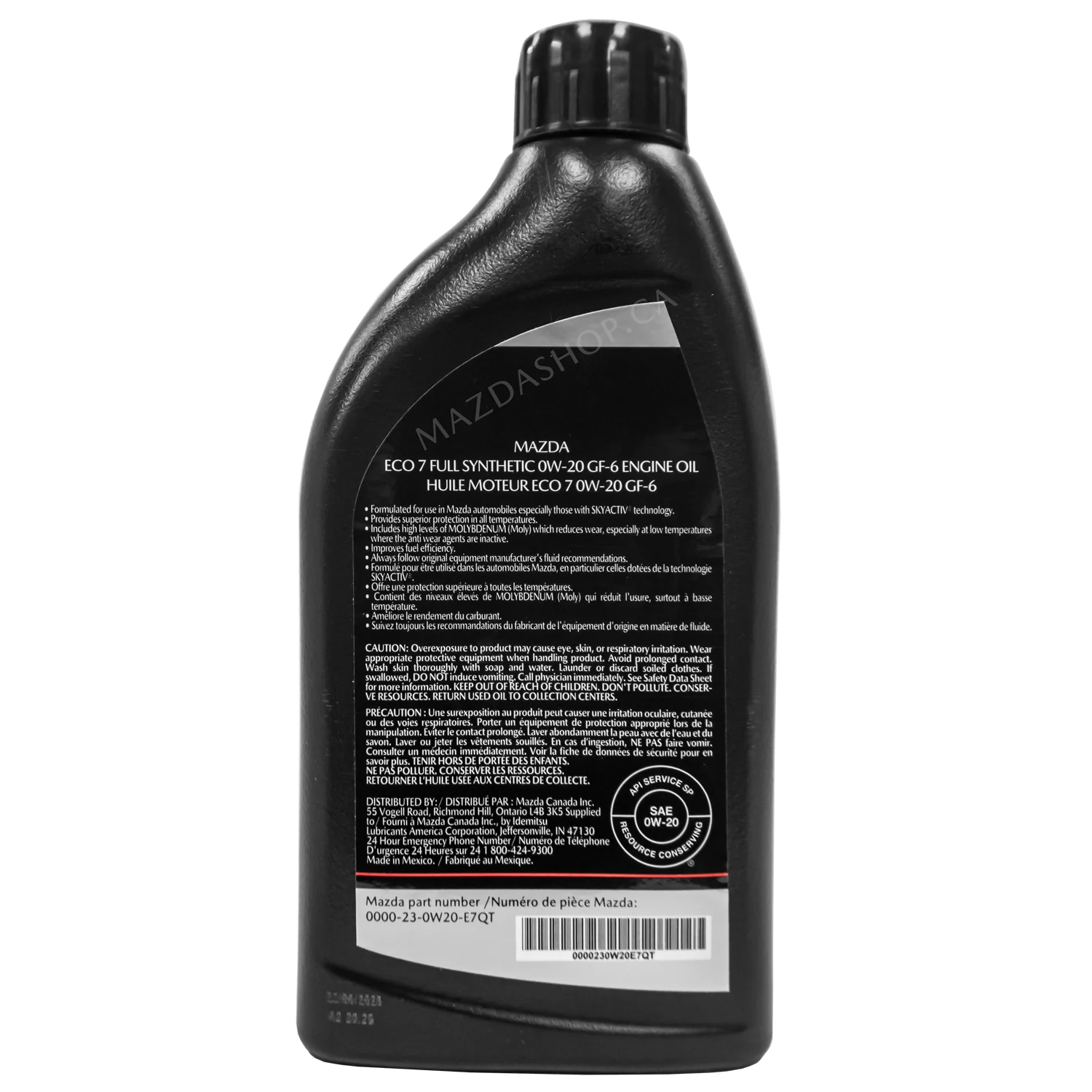 Engine Oil, Full Synthetic (GF-6, ECO 7) | Mazda (SAE 0W-20) - Image 2