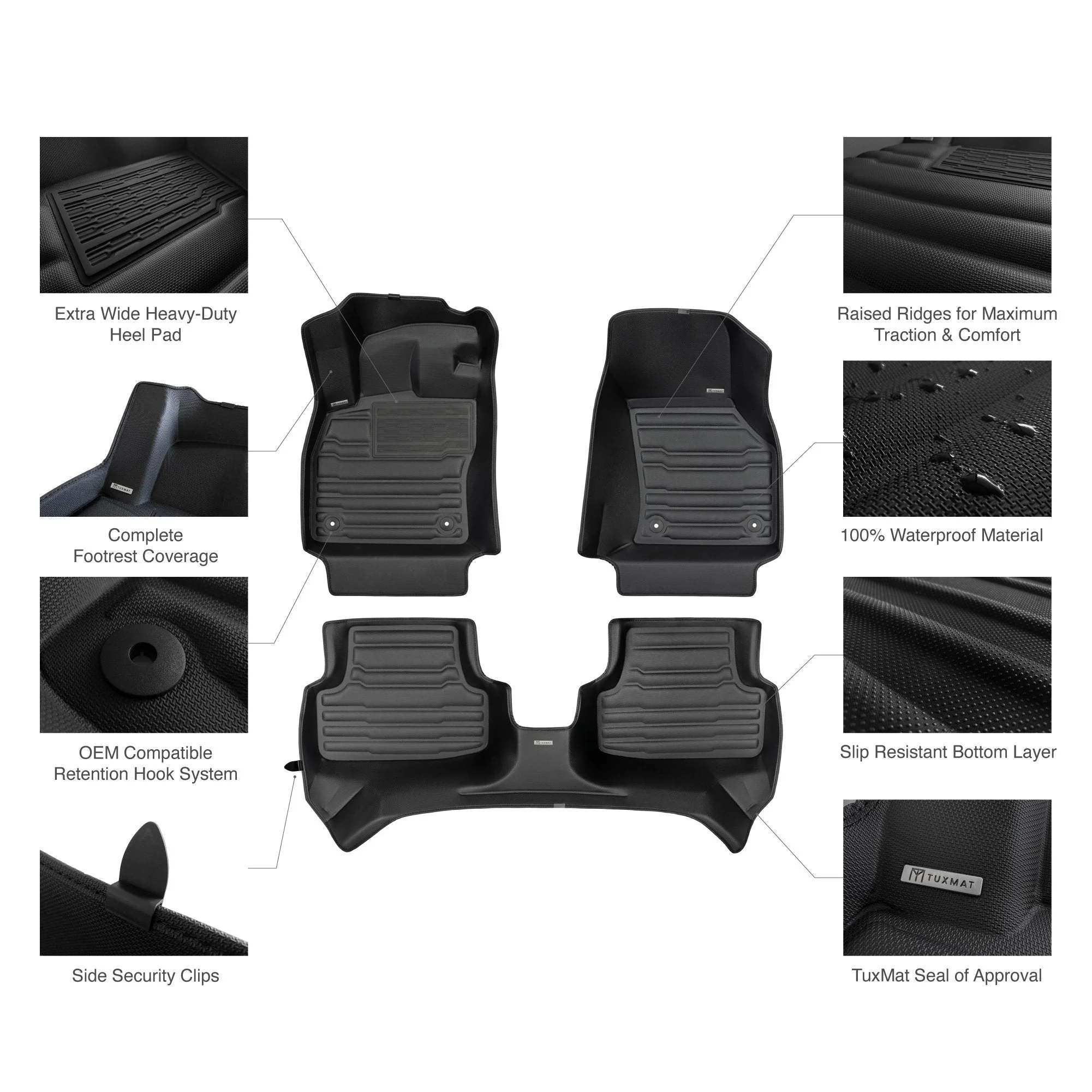 TuxMat Floor Mats (Front & Rear) | Toyota C-HR (2017-2022) - Image 7