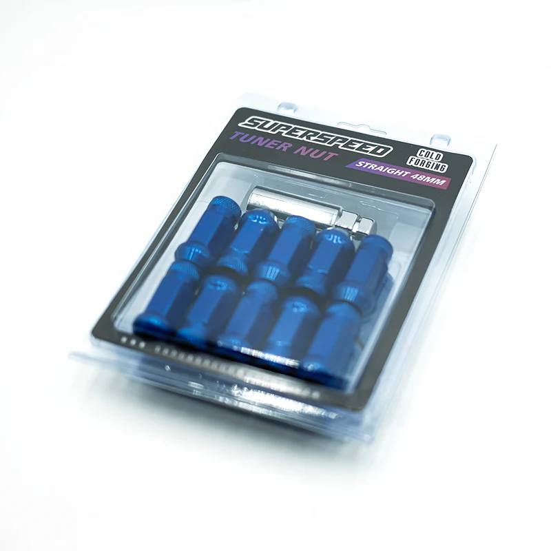 Wheel Nut Set (20+1 pcs) — Tuner in Blue Chrome (19mm) | Superspeed Wheels - Image 2